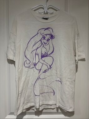 Disney x Zara Cream Tee with Purple Graphic